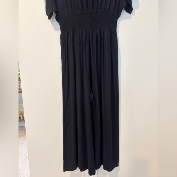 Patrons of Peace Black Wide Leg Jumpsuit with Smocked Waist & Pockets NWT! - Picture 10 of 12